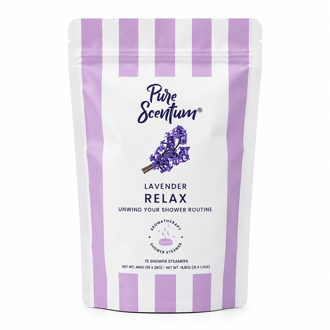 Pure Scentum Relax Lavender Aromatherapy Shower Steamers – 15 Individually Wrapped Tablets