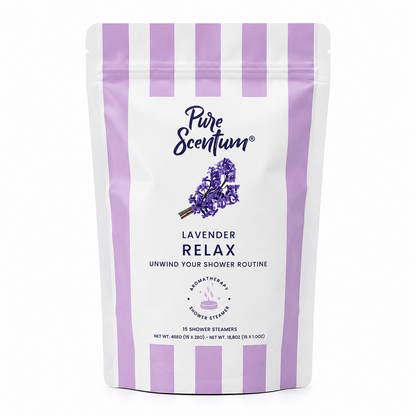 Pure Scentum Relax Lavender Aromatherapy Shower Steamers – 15 Individually Wrapped Tablets