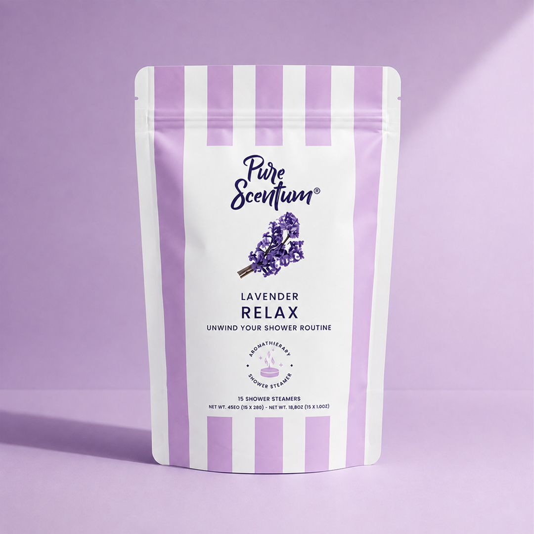 Pure Scentum Relax Lavender Aromatherapy Shower Steamers – 15 Individually Wrapped Tablets