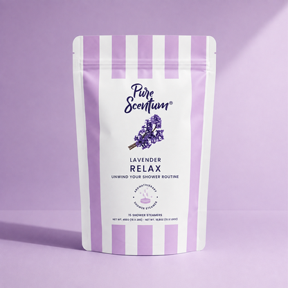 Pure Scentum Relax Lavender Aromatherapy Shower Steamers – 15 Individually Wrapped Tablets