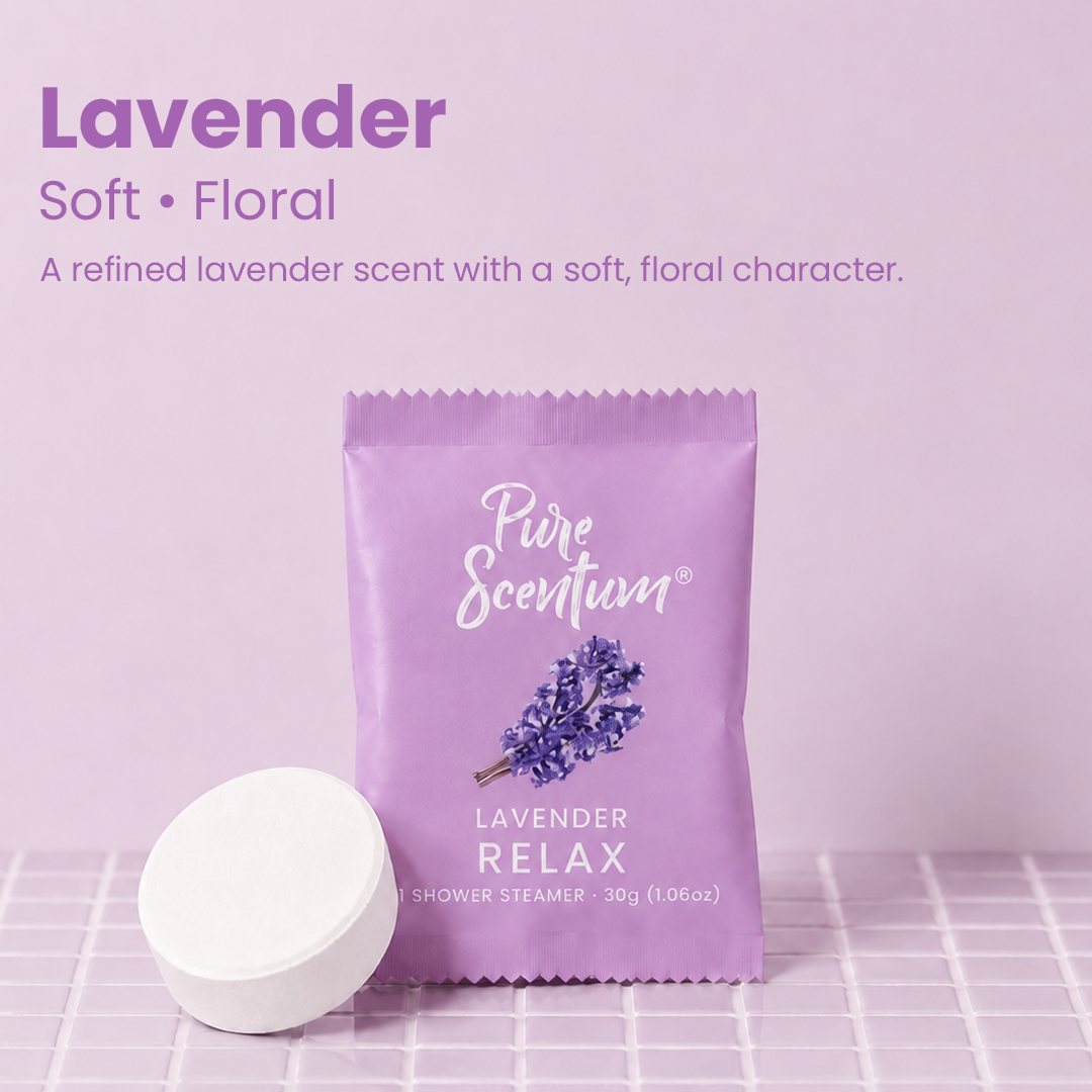 Pure Scentum Relax Lavender Aromatherapy Shower Steamers – 15 Individually Wrapped Tablets
