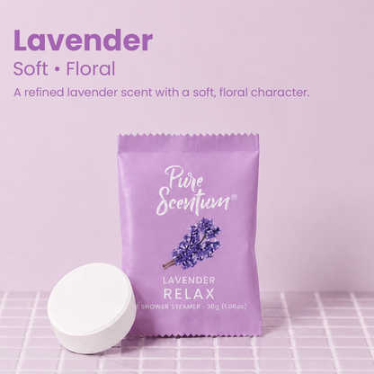 Pure Scentum Relax Lavender Aromatherapy Shower Steamers – 15 Individually Wrapped Tablets