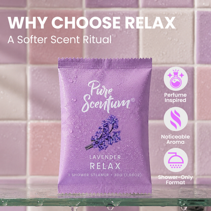 Pure Scentum Relax Lavender Aromatherapy Shower Steamers – 15 Individually Wrapped Tablets
