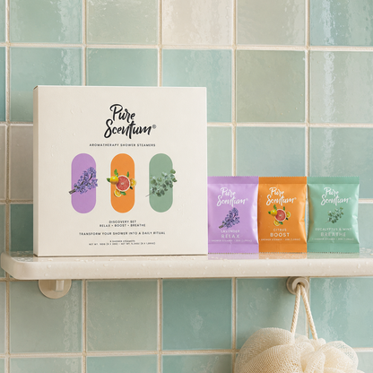 Pure Scentum 6-Piece Aromatherapy Shower Steamer Set – Lavender, Eucalyptus and Mint, Citrus