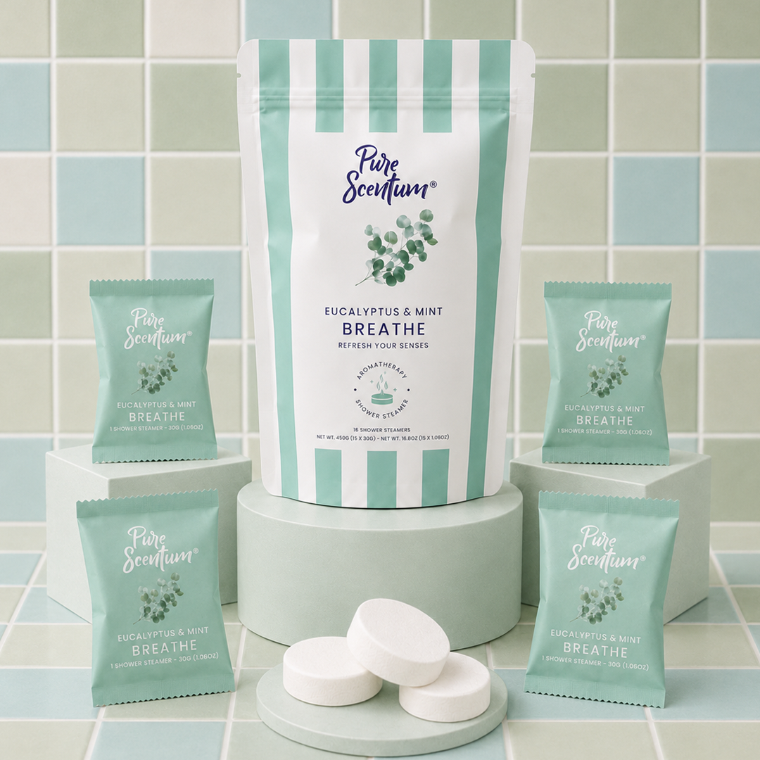 Pure Scentum Boost Citrus Aromatherapy Shower Steamers – 15 Individually Wrapped Tablets