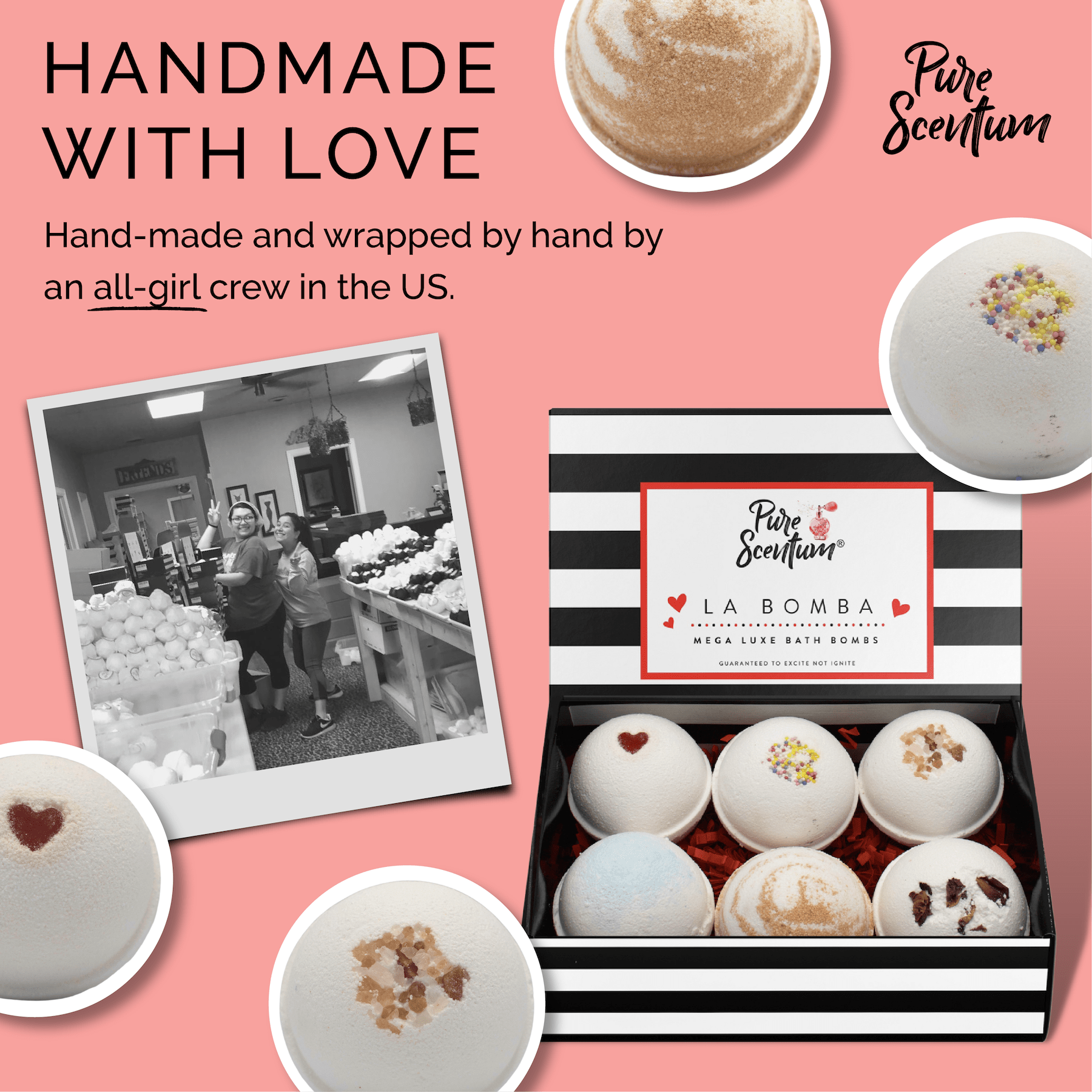 Pure scentum luxury bath bomb gift set