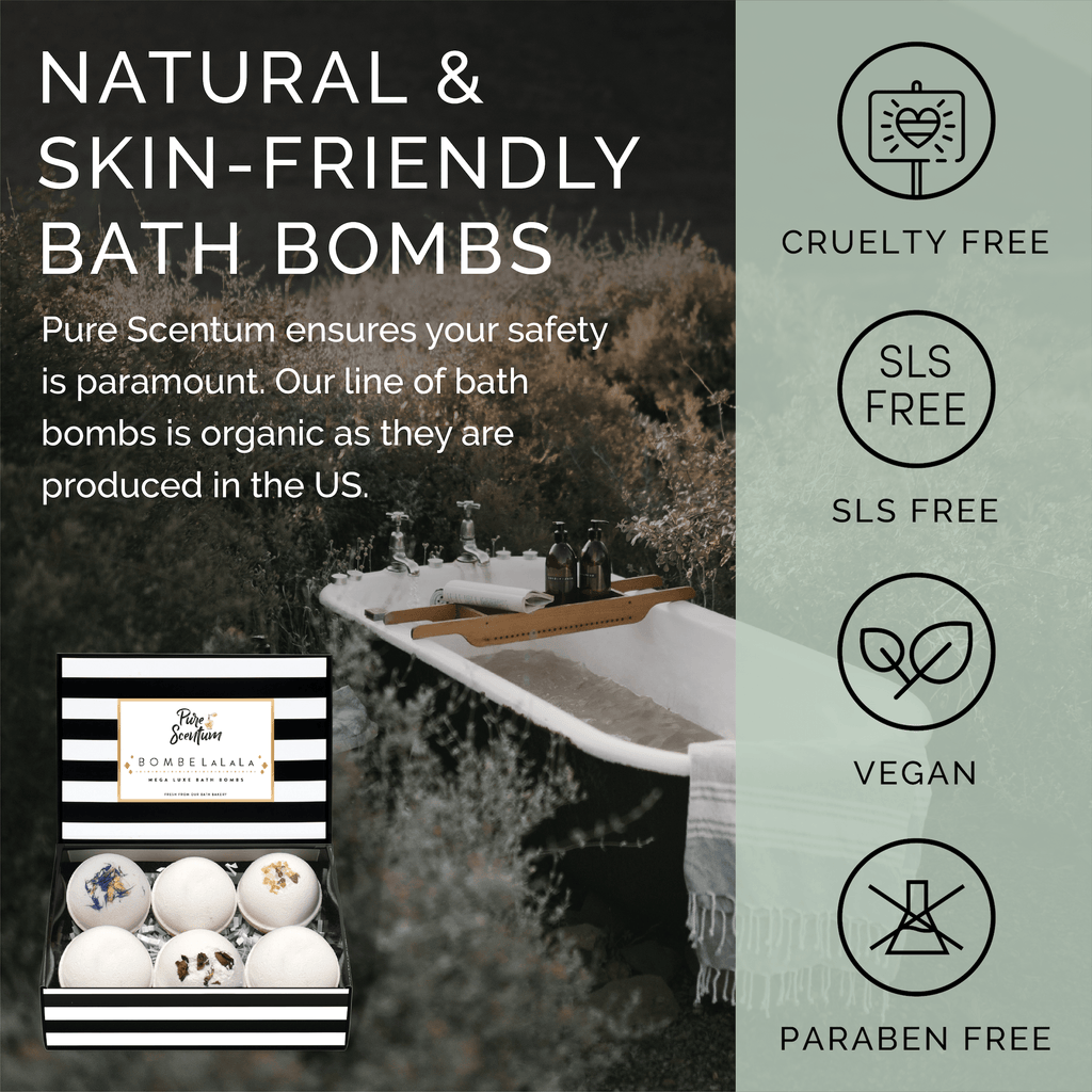 Pure scentum vegan bath bombs