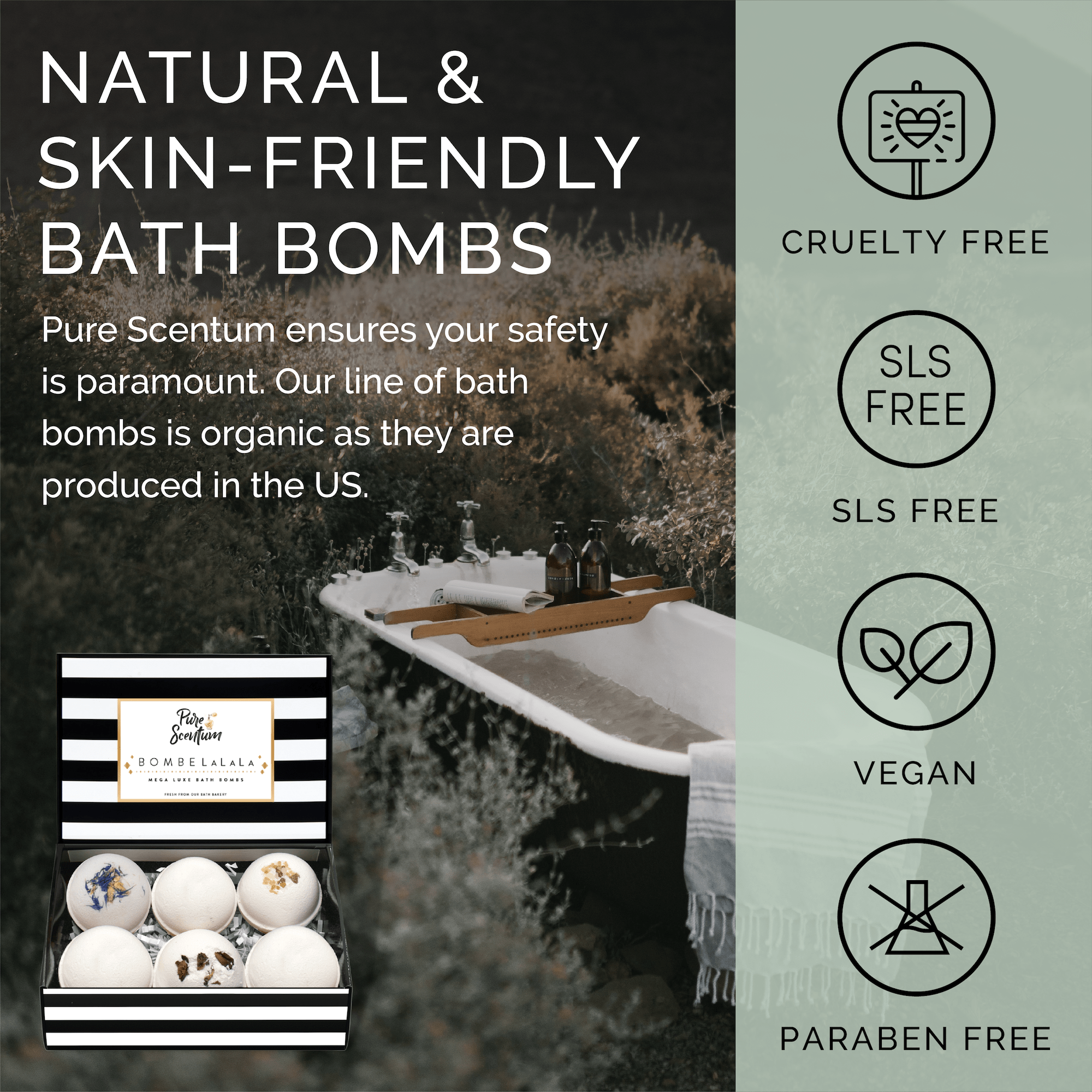Pure scentum vegan bath bombs